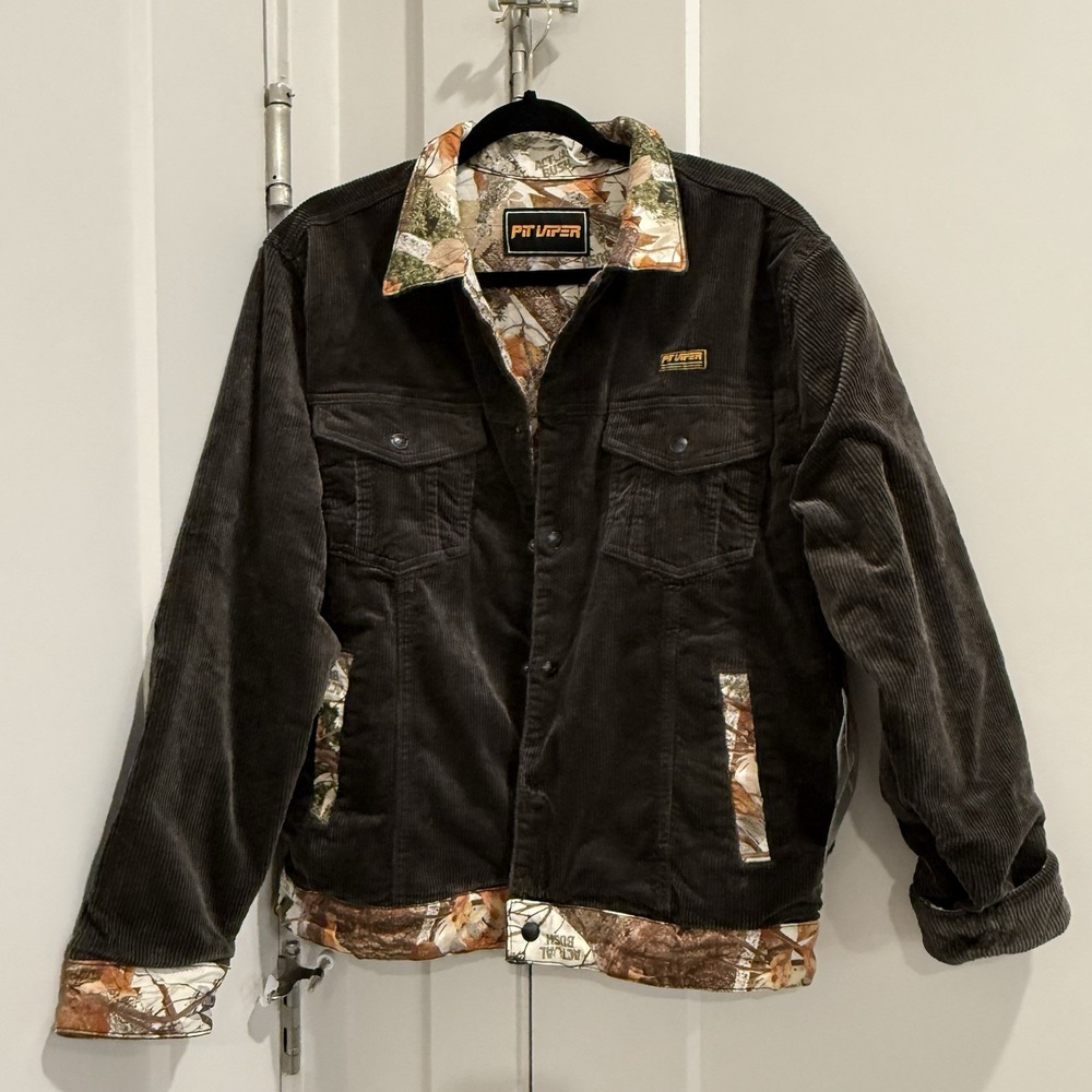 Pit‎ Viper Sporturoy Reversible Corduroy Camo Jacket Primaloft Insulation Xs NWT